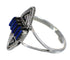 Genuine Sterling Silver Water Wave Lapis Needlepoint Ring Size 8-1/2 YX89564